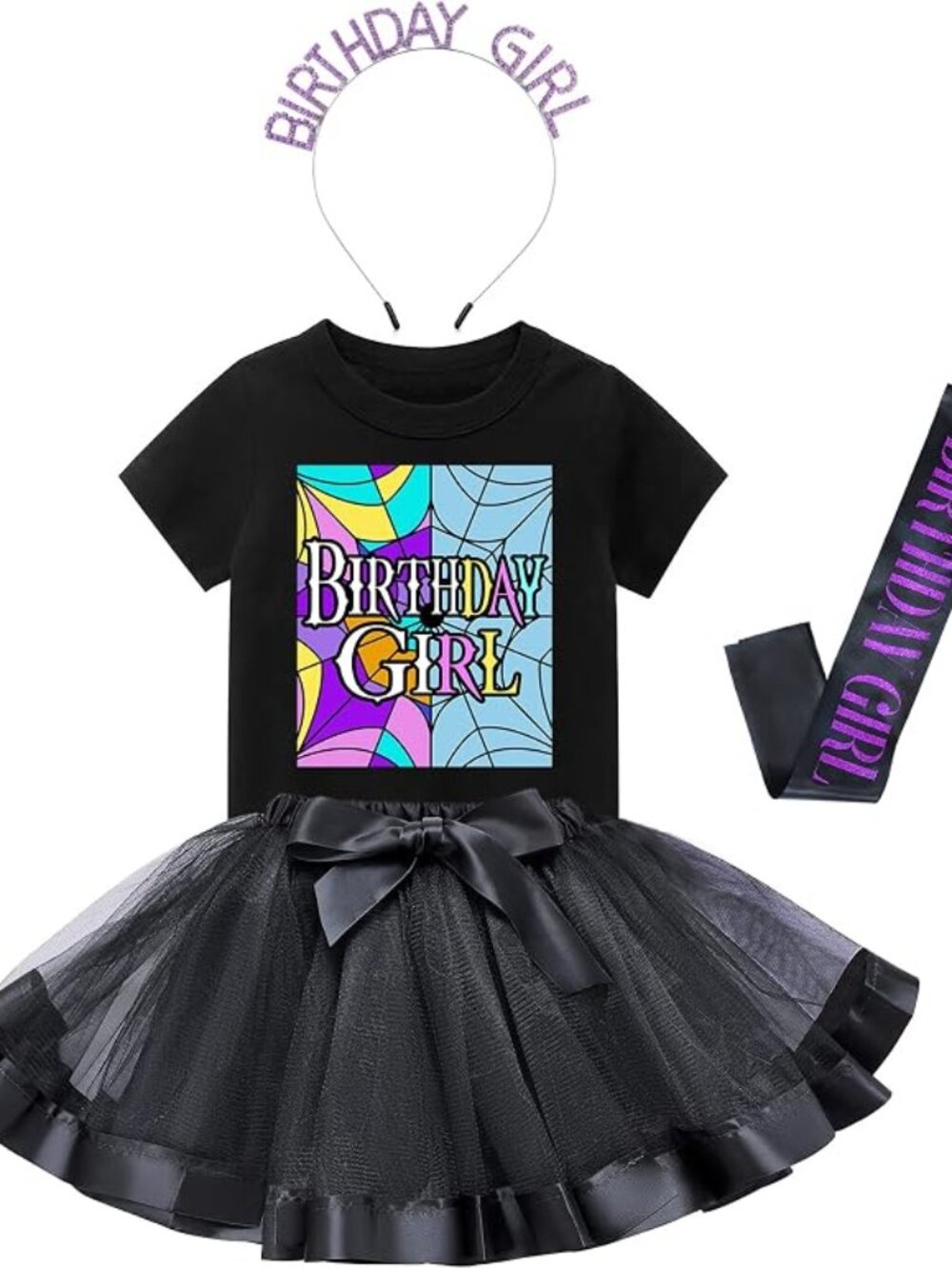 Tutu and Sian 6Y Birthday Girl T-shirt, Tutu Skirt, Crown, Sash Set over 50% off